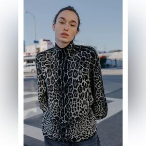 Zara NWT Animal Print Wide Sleeve Knit Jumper/Sweater